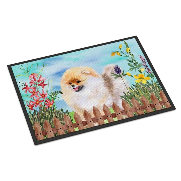 Carolines Treasures Pomeranian Spring Indoor or Outdoor Mat - 24 x 36 in. CK1244JMAT - main